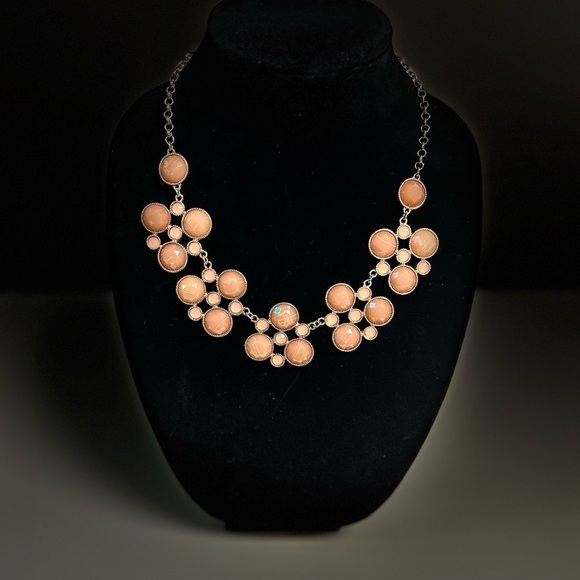 New York & Company Jewelry - NY & Co Statement Necklace in peach toned stones and gold adjustable chain.‌